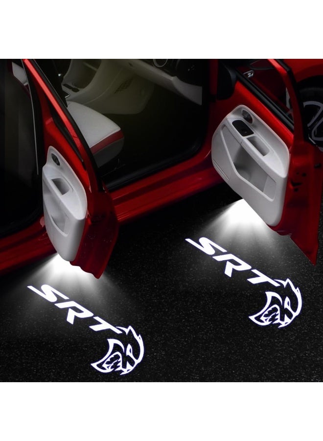 SRT Door Logo Projector Lights for Dodge Challenger 2008–2025 & Challenger SRT 2013–2025, LED Ghost Shadow Puddle Lights, HD Non-Fading, Plug & Play Door Courtesy Lamps Accessories - Image 1